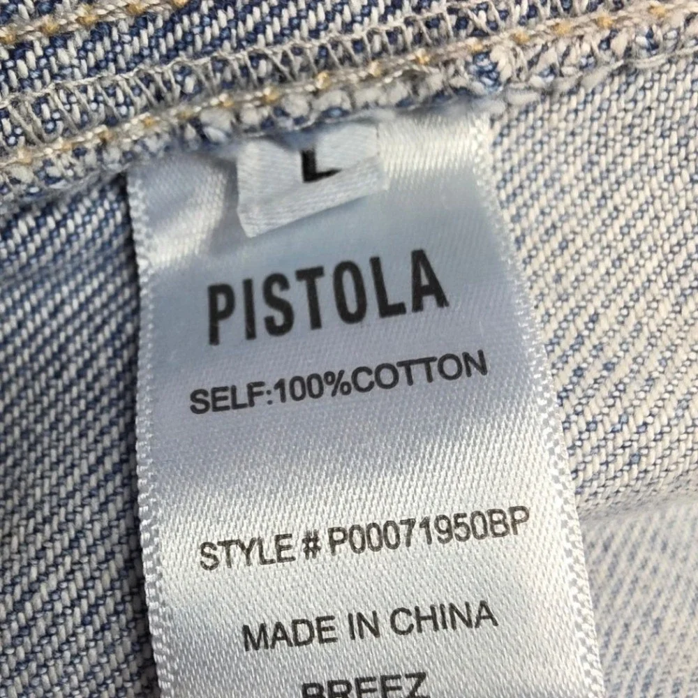 Pistola Womens L Grover Denim Jumpsuit Boiler Suit in Light Wash